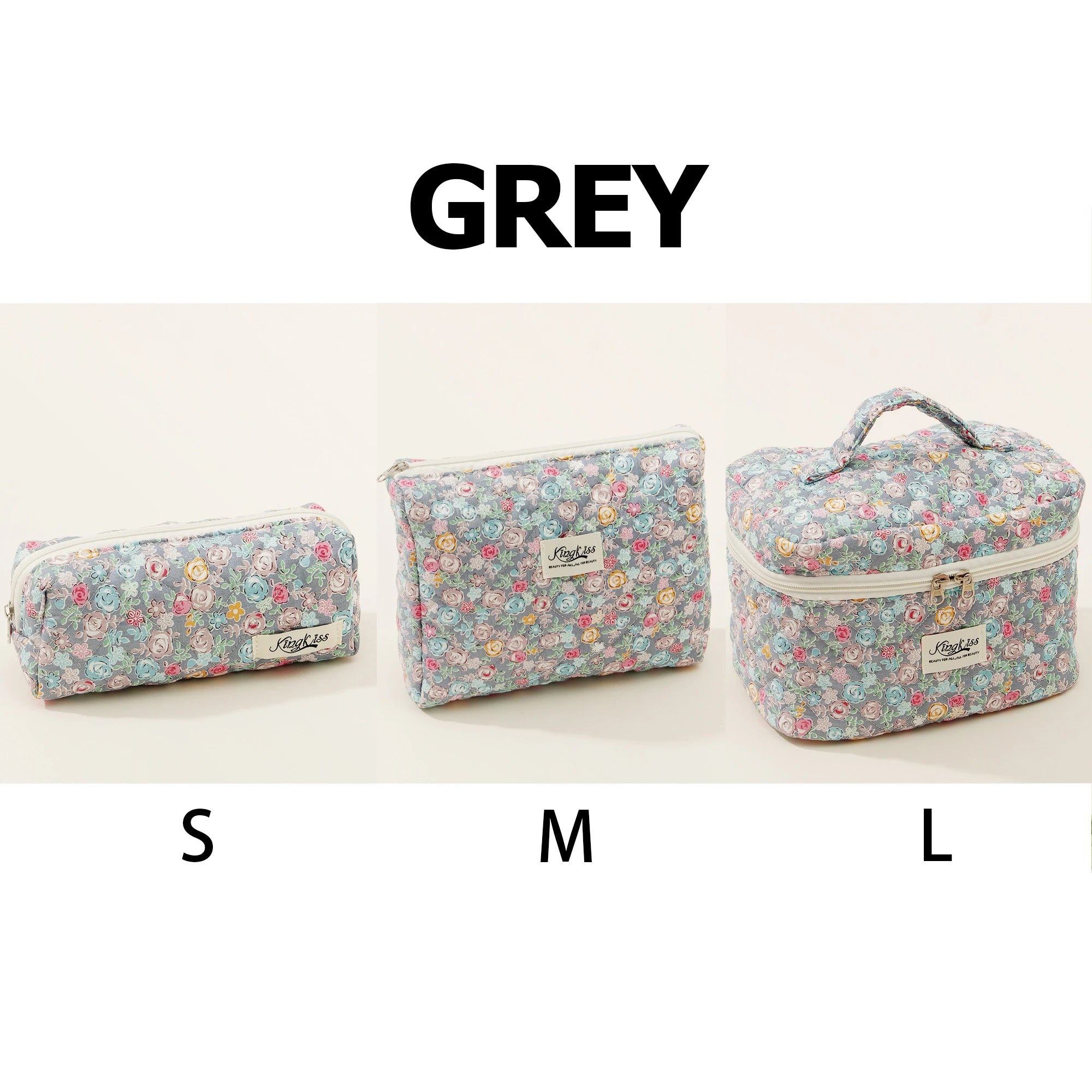 Cute Quilted Cotton Makeup Bag