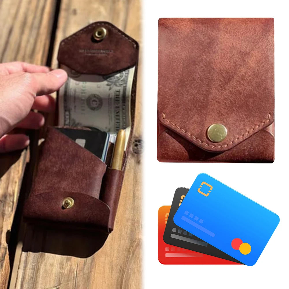 Money Wallet Bi-Fold ID Card Clip Case Complimentary Fountain Pen Slim Minimalist Wallet for Daily Commuting Business and Travel