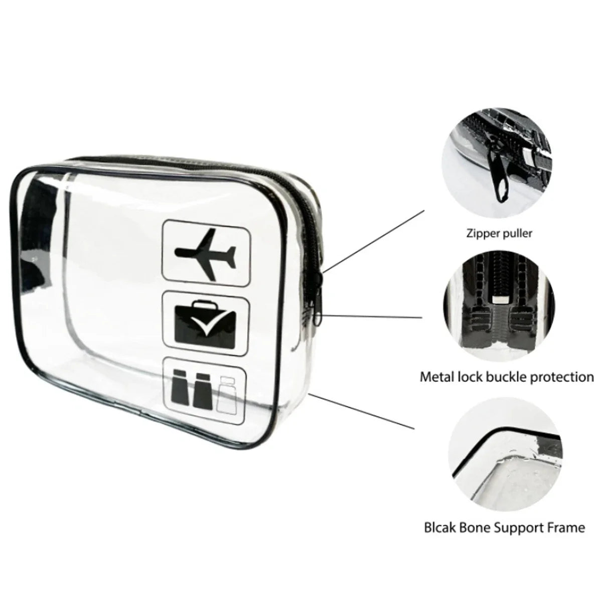 Men Women Travel Clear Cosmetic Bag Waterproof Toiletry Wash Make Up Bags Transparent Zipper Makeup Bag Organizer Box
